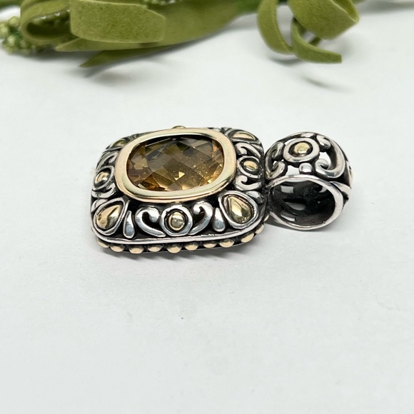 John Hardy Citrine Batu Pendant .925 / 18K Gold - Picture 5 of 11